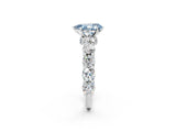 White gold Round Diamond Side Stone Engagement Ring with Six-Prong Setting_2