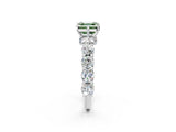 White gold Round Diamond Side Stone Engagement Ring with Six-Prong Setting_2