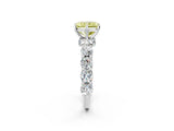 White gold Round Diamond Side Stone Engagement Ring with Six-Prong Setting_30