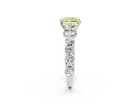 White gold Round Diamond Side Stone Engagement Ring with Six-Prong Setting_30