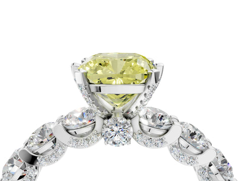 White gold Round Diamond Side Stone Engagement Ring with Six-Prong Setting_30