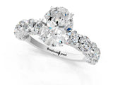 White gold Round Diamond Side Stone Engagement Ring with Six-Prong Setting_31