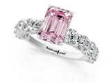 White gold Round Diamond Side Stone Engagement Ring with Six-Prong Setting_31