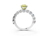 White gold Round Diamond Side Stone Engagement Ring with Six-Prong Setting_31