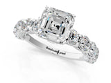 White gold Round Diamond Side Stone Engagement Ring with Six-Prong Setting_31