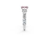 White gold Round Diamond Side Stone Engagement Ring with Six-Prong Setting_32