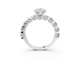 White gold Round Diamond Side Stone Engagement Ring with Six-Prong Setting_33