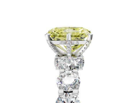 White gold Round Diamond Side Stone Engagement Ring with Six-Prong Setting_33