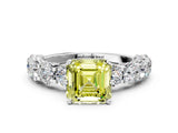 White gold Round Diamond Side Stone Engagement Ring with Six-Prong Setting_33