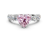 White gold Round Diamond Side Stone Engagement Ring with Six-Prong Setting_33