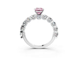 White gold Round Diamond Side Stone Engagement Ring with Six-Prong Setting_33