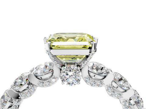 White gold Round Diamond Side Stone Engagement Ring with Six-Prong Setting_34