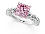 White gold Round Diamond Side Stone Engagement Ring with Six-Prong Setting_34