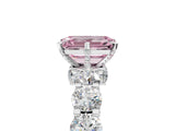 White gold Round Diamond Side Stone Engagement Ring with Six-Prong Setting_35