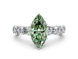 White gold Round Diamond Side Stone Engagement Ring with Six-Prong Setting_35