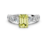 White gold Round Diamond Side Stone Engagement Ring with Six-Prong Setting_36
