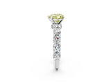 White gold Round Diamond Side Stone Engagement Ring with Six-Prong Setting_36
