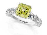White gold Round Diamond Side Stone Engagement Ring with Six-Prong Setting_37
