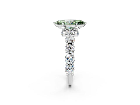 White gold Round Diamond Side Stone Engagement Ring with Six-Prong Setting_37