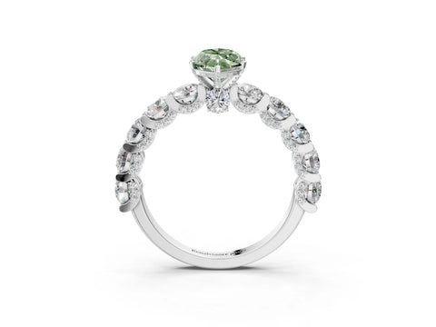 White gold Round Diamond Side Stone Engagement Ring with Six-Prong Setting_38