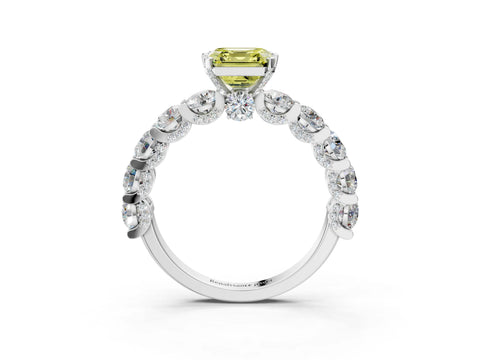 White gold Round Diamond Side Stone Engagement Ring with Six-Prong Setting_39