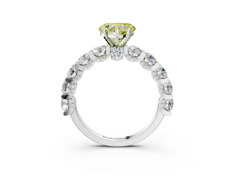 White gold Round Diamond Side Stone Engagement Ring with Six-Prong Setting_39