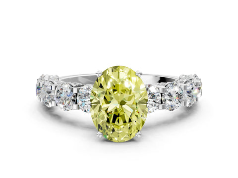 White gold Round Diamond Side Stone Engagement Ring with Six-Prong Setting_39
