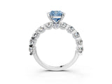White gold Round Diamond Side Stone Engagement Ring with Six-Prong Setting_3