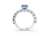 White gold Round Diamond Side Stone Engagement Ring with Six-Prong Setting_3