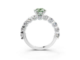 White gold Round Diamond Side Stone Engagement Ring with Six-Prong Setting_3