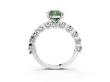 White gold Round Diamond Side Stone Engagement Ring with Six-Prong Setting_3