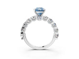 White gold Round Diamond Side Stone Engagement Ring with Six-Prong Setting_3
