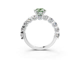 White gold Round Diamond Side Stone Engagement Ring with Six-Prong Setting_3