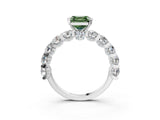 White gold Round Diamond Side Stone Engagement Ring with Six-Prong Setting_3