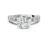 White gold Round Diamond Side Stone Engagement Ring with Six-Prong Setting_40