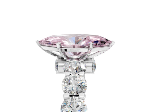 White gold Round Diamond Side Stone Engagement Ring with Six-Prong Setting_40