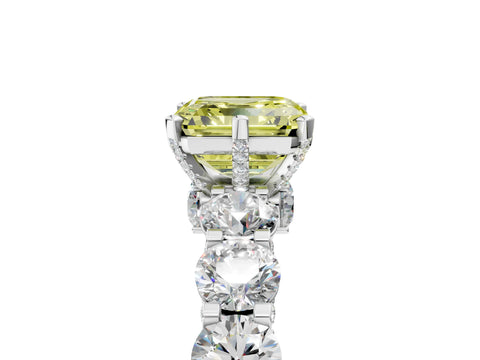 White gold Round Diamond Side Stone Engagement Ring with Six-Prong Setting_41