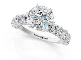 White gold Round Diamond Side Stone Engagement Ring with Six-Prong Setting_41