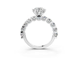 White gold Round Diamond Side Stone Engagement Ring with Six-Prong Setting_43