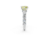 White gold Round Diamond Side Stone Engagement Ring with Six-Prong Setting_46