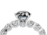 White gold Round Diamond Side Stone Engagement Ring with Six-Prong Setting_4