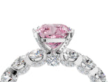 White gold Round Diamond Side Stone Engagement Ring with Six-Prong Setting_4