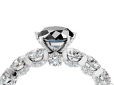 White gold Round Diamond Side Stone Engagement Ring with Six-Prong Setting_4