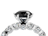 White gold Round Diamond Side Stone Engagement Ring with Six-Prong Setting_4