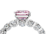 White gold Round Diamond Side Stone Engagement Ring with Six-Prong Setting_4