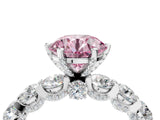 White gold Round Diamond Side Stone Engagement Ring with Six-Prong Setting_4