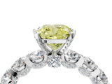 White gold Round Diamond Side Stone Engagement Ring with Six-Prong Setting_4