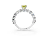 White gold Round Diamond Side Stone Engagement Ring with Six-Prong Setting_51