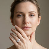 White gold Round Diamond Side Stone Engagement Ring with Six-Prong Setting_52