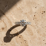 White gold Round Diamond Side Stone Engagement Ring with Six-Prong Setting_54